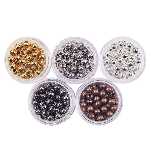 PandaHall 5 esker runde mellomperler i metall