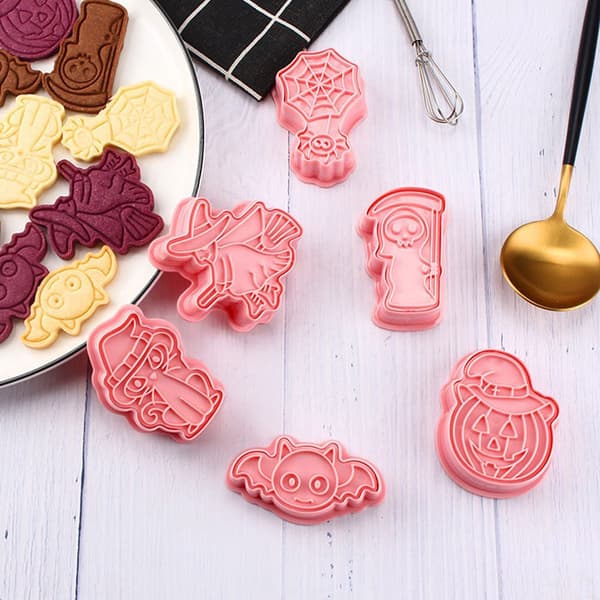 6-pack mini Halloween-kakformar, 3D-upphöjd design pepparkakor