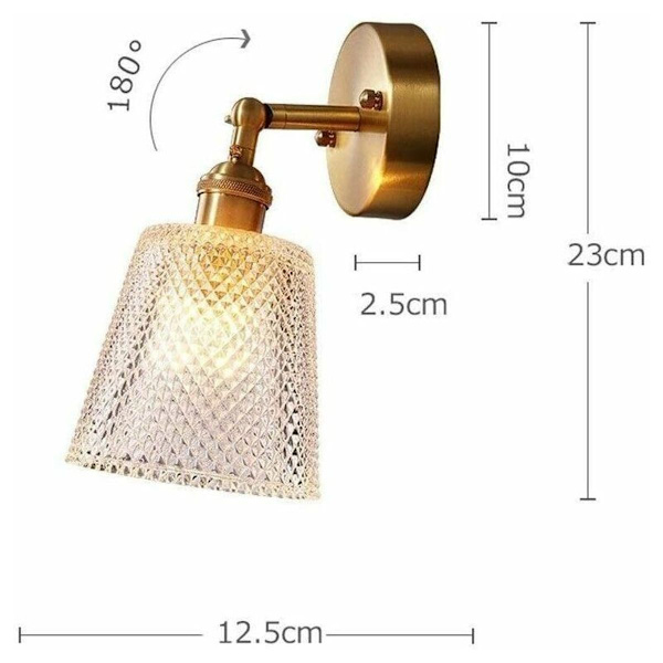 Modern Koppar Glaskula Vägglampa Mässing Väggbelysning Dekor E27 Cisea