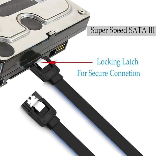 SATA III-kabel, 1 st, 6 Gbps, rak, HDD-svart KLB
