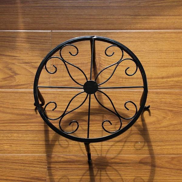 Retro Design Metall Rund Smidd Jern Blomsterkrakk Plante Stativ KLB