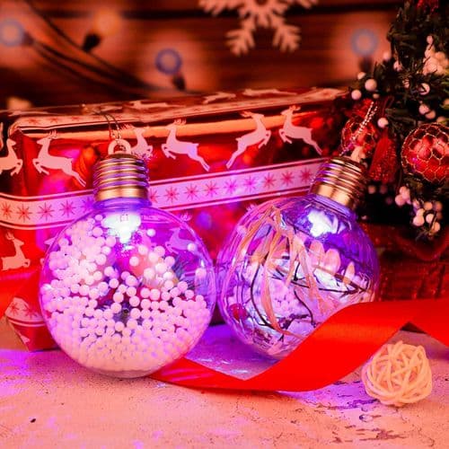 6-pakning LED julekule med lys Juletrekulelys