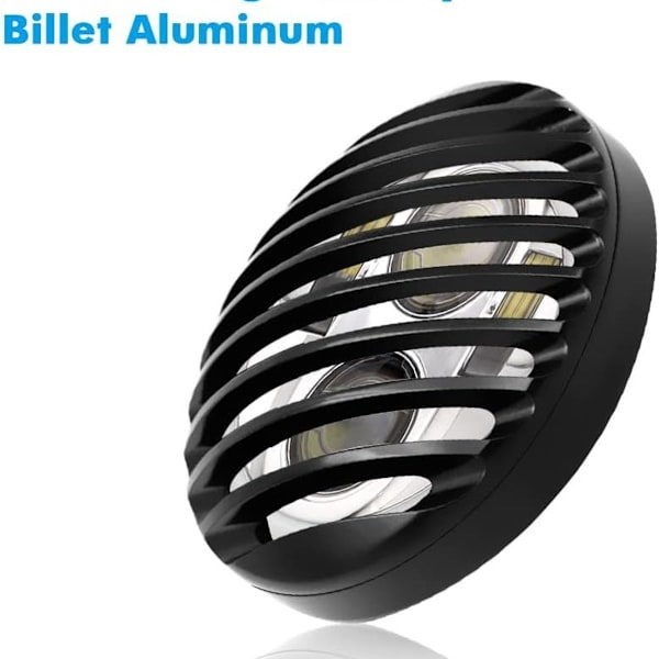 Svart aluminium motorcykelstrålkastargrill, 5 3/4-in KLB