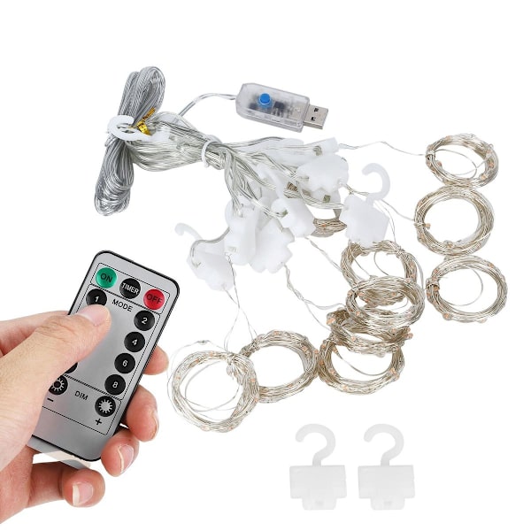 3x3m USB-fönstergardin ljusslingor med fjärrkontroll för KLB