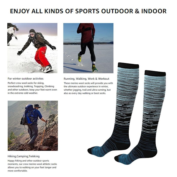 Fuktreglerande tubsockar i multipack. Svart med blå ränder KLB
