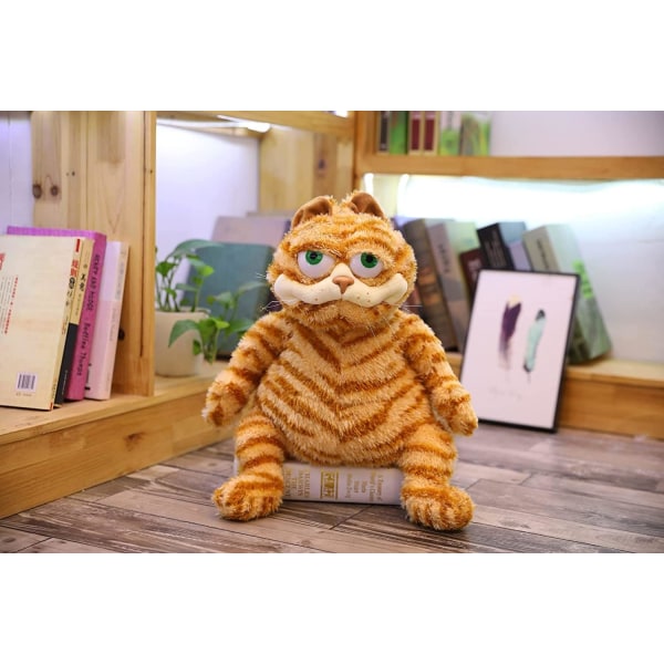 Stor fet orange plyschkatt, realistisk gul tabby katt plyschleksak för pojkar och flickor, julklapp födelsedagspresent, 11,8 tum (30 cm)