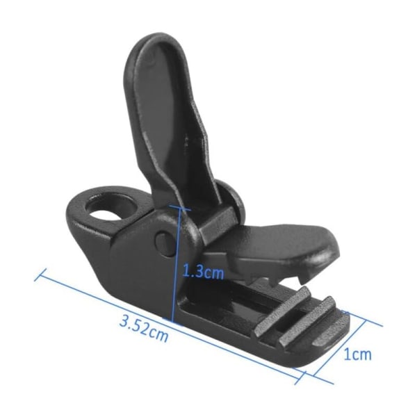 100 kappaleen pressukangastelttapidikkeet, muoviset telttapidikkeet, mustat pressukangaspidikkeet retkeilyteltoille, ulkoiluaktiviteetteihin, 3,2 x 1 x 1,3 cm KLB