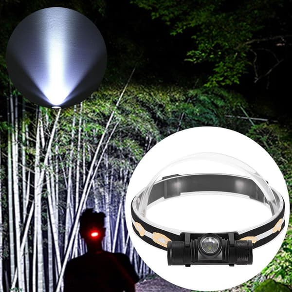 USB-ladet LED-hodelykt, vanntett hodelykt, lommelykt KLB