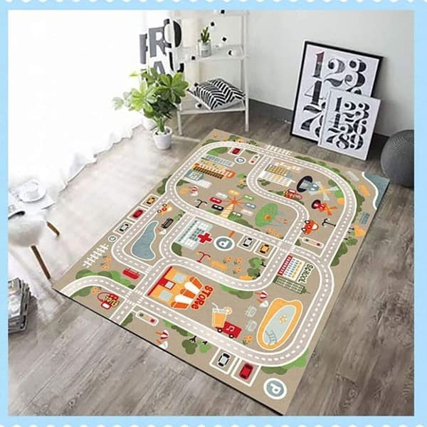Capslpad Barnetepper, Lekematte for Barn, Bygate 160 x 100 cm, Barn