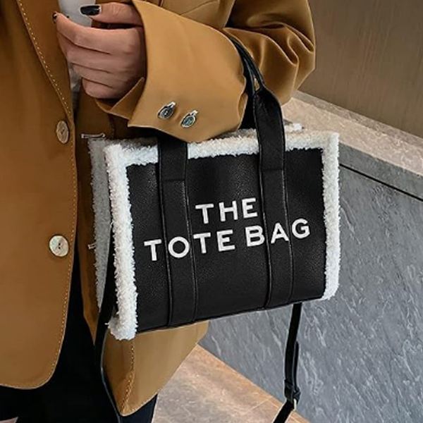Tote bag for kvinner, PU skinn tote bag med svart KLB