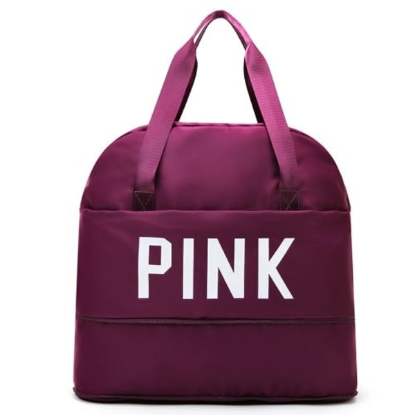 B-829 Multifunksjonell Ekspanderbar Vanntett Reiseveske Håndveske (Fuchsia)