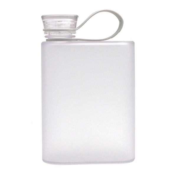 Litteä vesipullo vuodonkestävä ohut käsilaukku juomapullo valkoinen