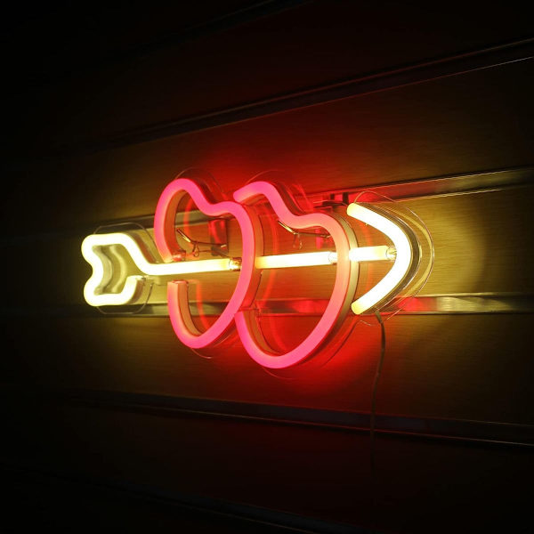 LED-neonskyltar Amor, rött hjärta, neonvägg KLB