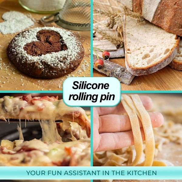 Silikonkjevle for baking - Blå KLB med non-stick treoverflate