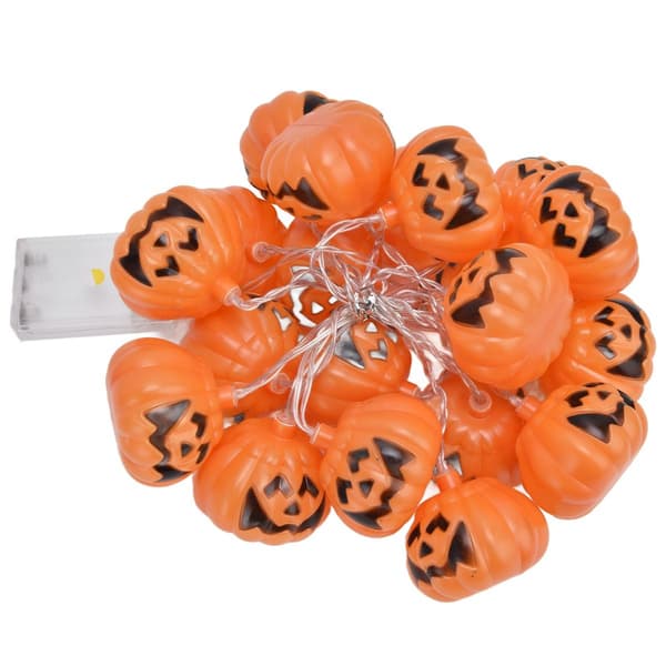 20LED Halloween græskar lyskæde 3 meter dobbelt tilstand KLB