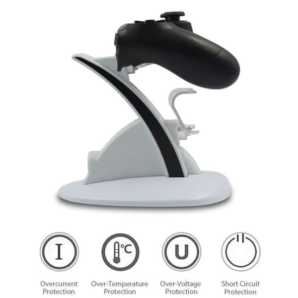 Opladningsstation oplader til PS4 controller - Dualshock docking oplader (hvid) KLB