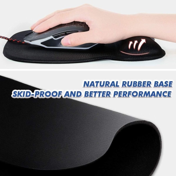 Ergonomisk musematte med håndleddsstøtte, førsteklasses memory foam 2