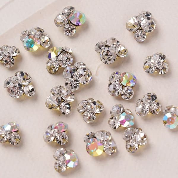 20-pack nagelkonsttillbehör Post Drill Nail Stickers Prydnader (H524 Large AB)