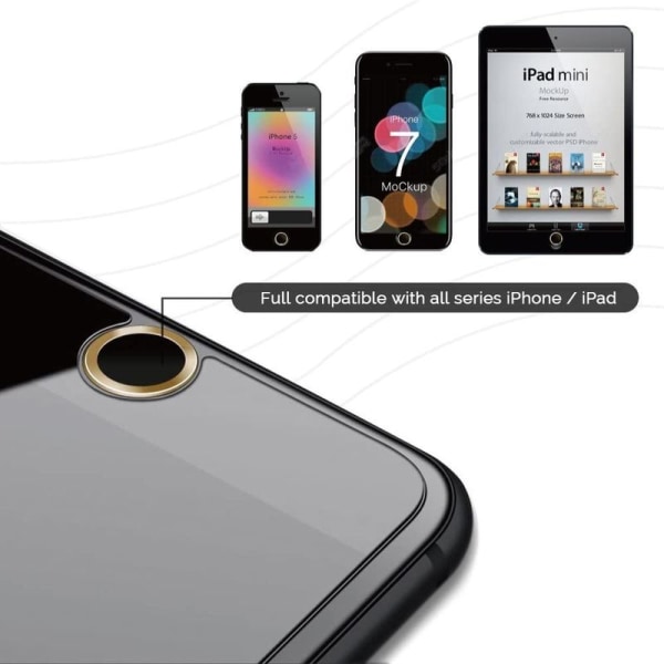 Paket med 4 iPhone-knappklistermärken Stöd för fingeravtrycksigenkänning