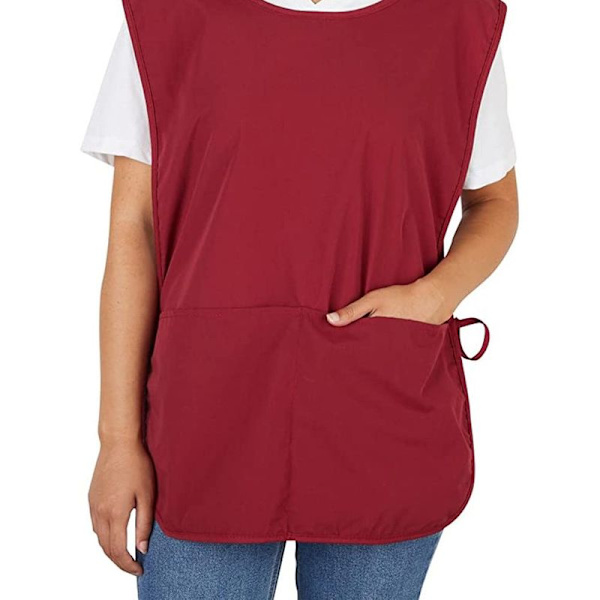 Universal unisex skomakareförkläde, rock med ficka, röd