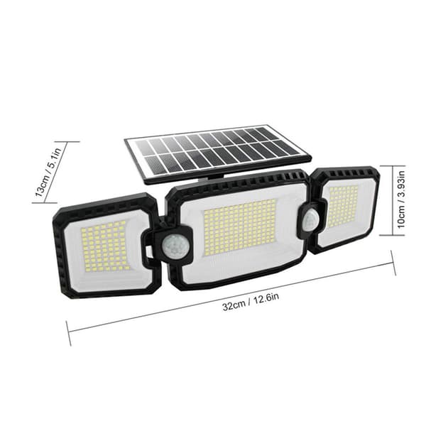 140 LED solcellelys for utendørs 1200mAh solcelle vanntett vegglampe KLB
