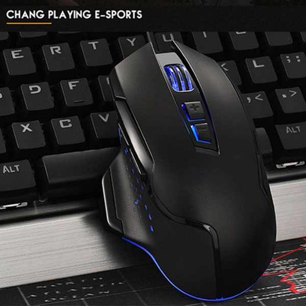 Gaming mus med led-lys, programmerbar, ergonomisk
