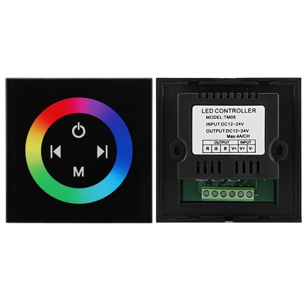 Vægmonteret farverig RGB LED touch panel controller lysdæmper KLB