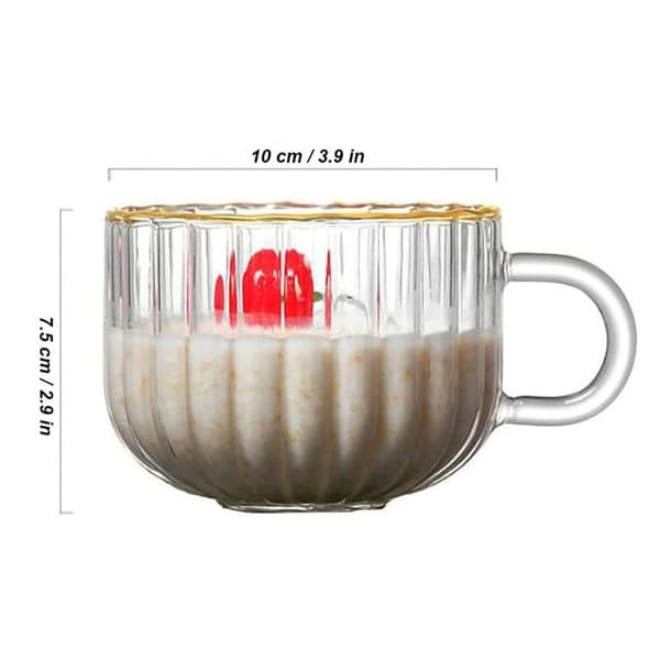 Moderne kaffepuddingkop, tekopp inklusive tallerken, 450 ml
