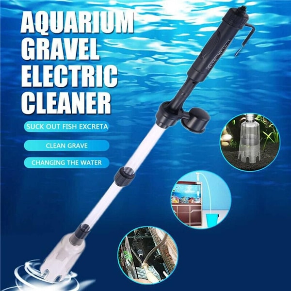 Elektrisk akvariumdammsugare sifon driven grus vatten