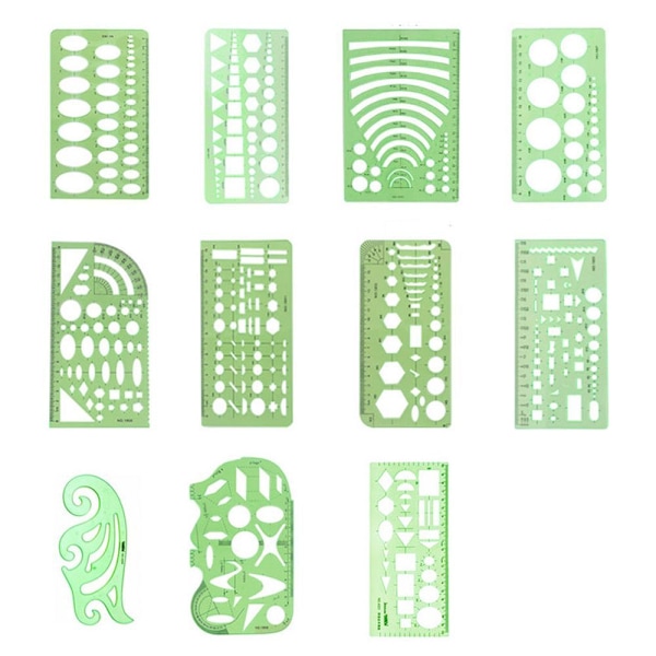 11 kpl Arkkitehtuuri Stencilit Lapsille Piirustus Stencil Muoviset Oppilaille