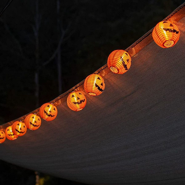 Qedertek Halloween dekoration - græskar fe lys, batteridrevet KLB