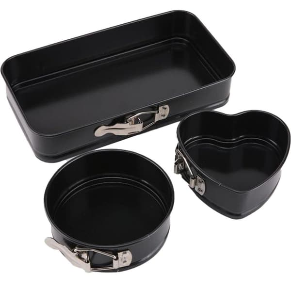 3-delad svart non-stick mini springformform med löstagbar botten KLB