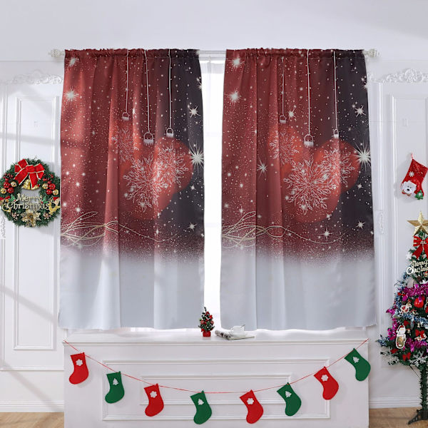 pcs Jul Duschdraperier 130X180CM Röd Gardiner, Snöskog Bad Gardiner Med Krokar, Extra Lång Vattentät Polyester Anti Mögel Badrumsdekor B)