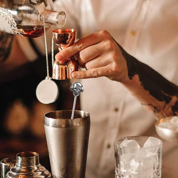 6-delte cocktailpinner for drinker, rustfrie stål cocktail tannpinner, KLB
