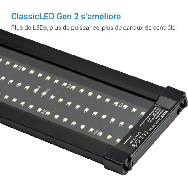 G2 LED-akvariebelysning, vandtæt LED-strimmel med controller, hvidt og blåt lys, 3 valgfrie timertilstande, 30-43 cm LED-akvarielampe, 6 W