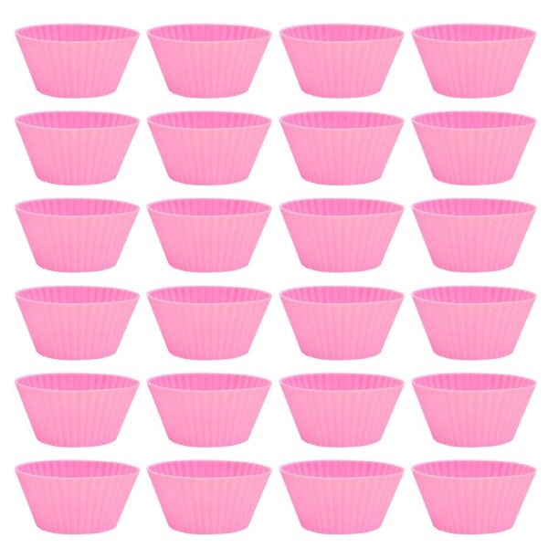 Silikoniset minikuppikakkutelineet Mini Cupcake-kotelot Leivonnaiset vaaleanpunaiset KLB