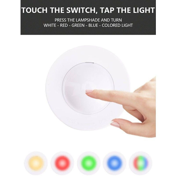 Trådlös självhäftande LED-spotlight dimbar batteridriven RGB-skåpslampa