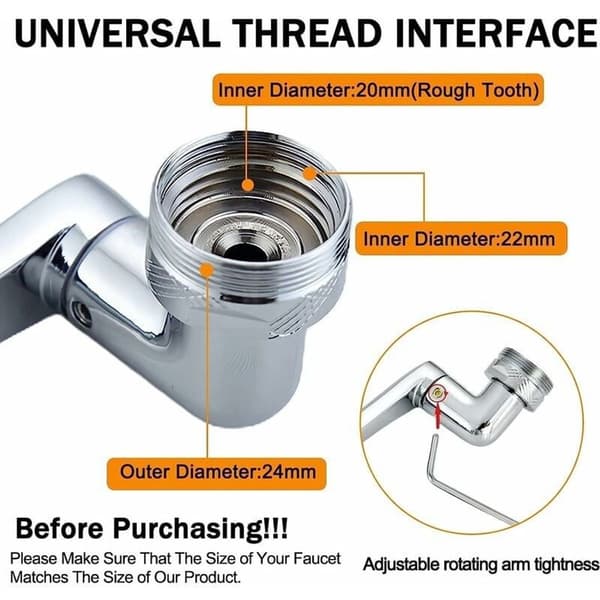1080 Swivel Faucet Aerator Brass 2 Modes Adjustable Kc