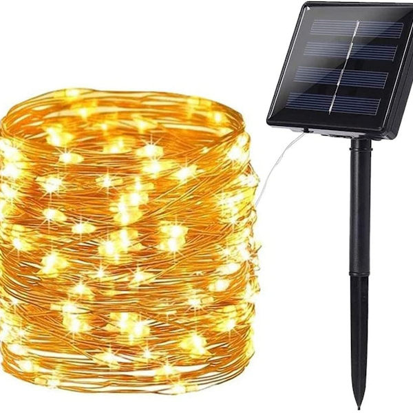 Solcellsbelysning för jul utomhus, BrizLabs 24M 240 LED varmvit KLB