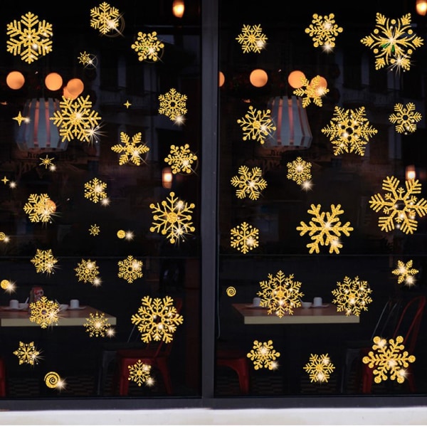 Julevindusfester Gjenbrukbare snøfnuggklynger Julevindusklynger Statisk feste til julevindusklynger Julepynt til vinduet
