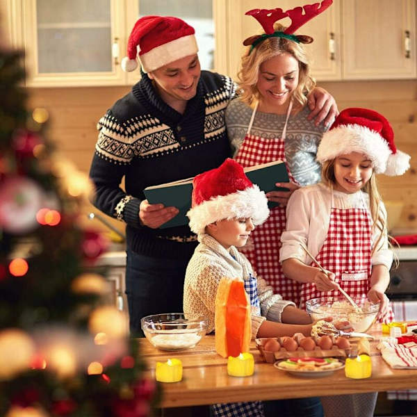LED-ljus, set med 12 flamlösa LED-ljus med timer, flimrande låga LED-ljus för jul, påsk, bröllop, fest (varmvit) KLB
