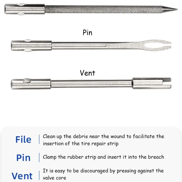 Cykeldäcksverktyg, bärbart tubeless cykeldäcksreparationssats innehåller 1