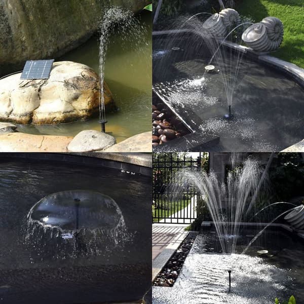 Fågelbadsfontän, solenergi vattenpump panel kit nedsänkbar vattenpump för KLB
