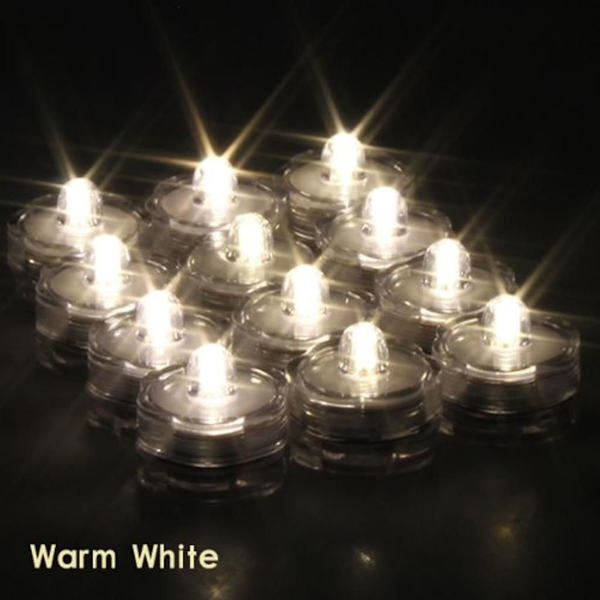 12x LED Vattentäta Nedsänkbara Tealights Flamlösa Tealight Batteridrivna KLB