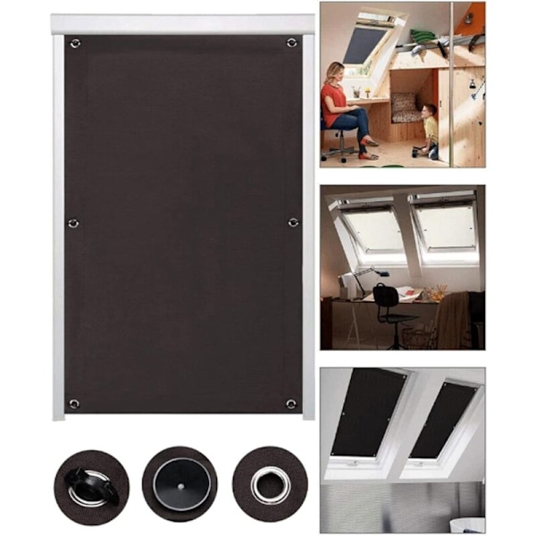 Ikkunoiden pimennysverhot lämpöeristetyllä imukupilla auringonvalon heijastimelle Kattoikkunat Velux Imupaikka 60x115Cm Ruskea KLB