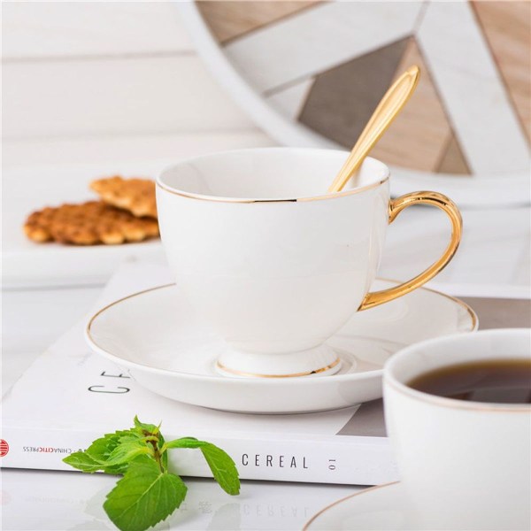 Kaffe kopper og underkopper Royal 220 ml porcelæn kaffe kopper