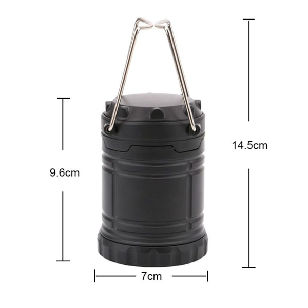 3W Bärbar COB LED-Lykta, Fällbar Tältlampa, Vattentät Utomhus Campingstav