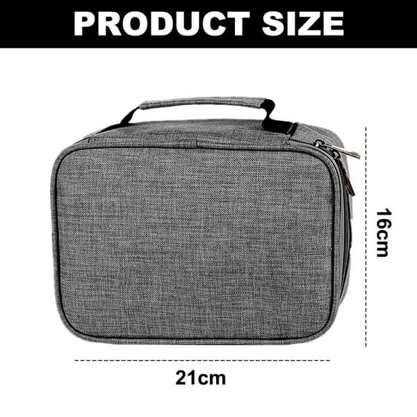 Stationery Organizer Pen Bag Pencil Case Office Grå KLB
