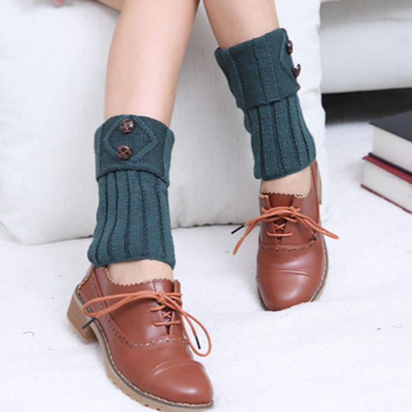 2 par dam vinter varma stickade boots manschett strumpa kort ben combo 4 KLB