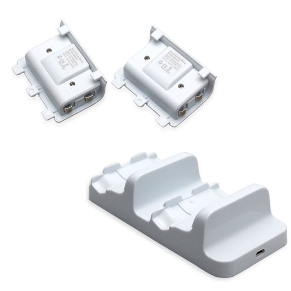 Dobbel ladestasjon for Xboxone håndkontroll trådløs kontroller, hvit KLB